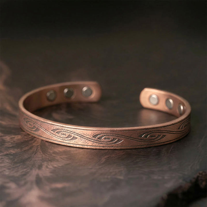 Buddha Stones Brazalete ajustable abierto con diseño en espiral de cobre - Cobre (circunferencia de la muñeca: 15-18 cm) - image 0