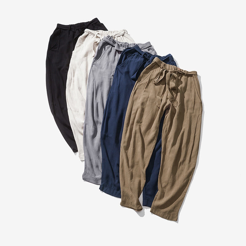 Buddha Stones Pantalones de poliéster para hombre con cintura elástica y bolsillos hasta el tobillo - image 7