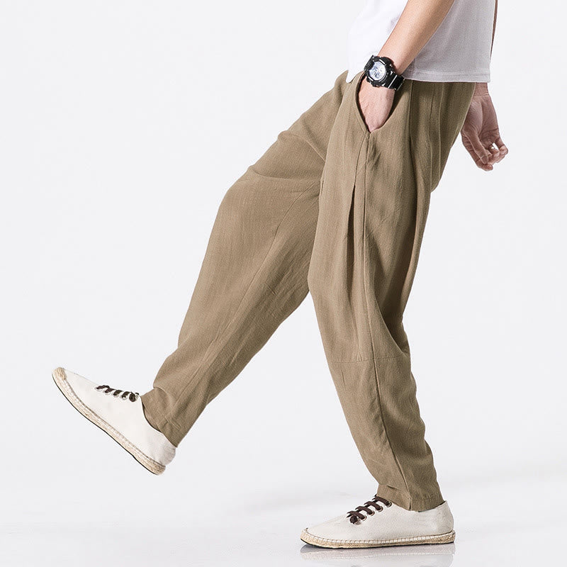 Buddha Stones Pantalones de poliéster para hombre con cintura elástica y bolsillos hasta el tobillo - BurlyWood - US/UK/AU46, EU56 (5XL) - image 6