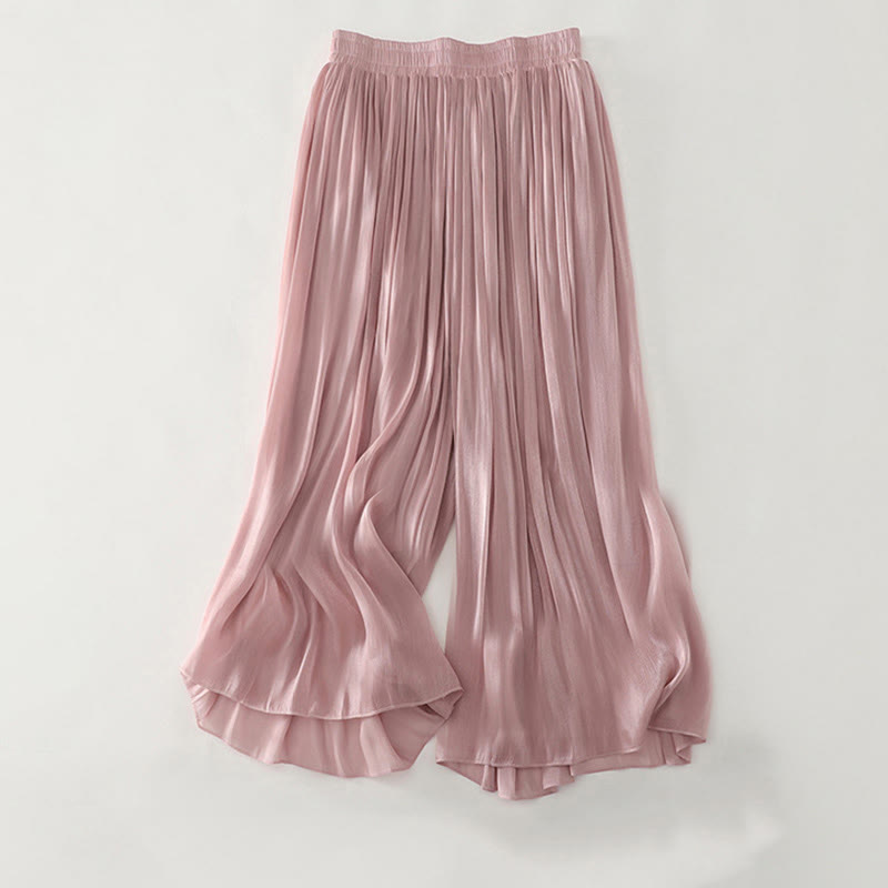 Buddha Stones Pantalones de poliéster lisos de verano para mujer - Rosa - US8-10，UK/AU12-14，EU40-42 (2XL) - image 15