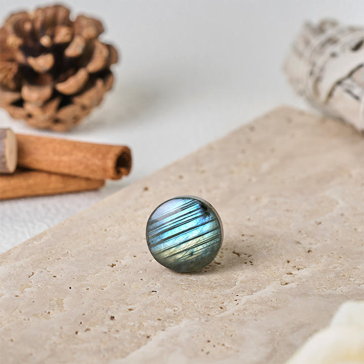 Buddha Stones Figura decorativa curativa de labradorita redonda natural - image 6