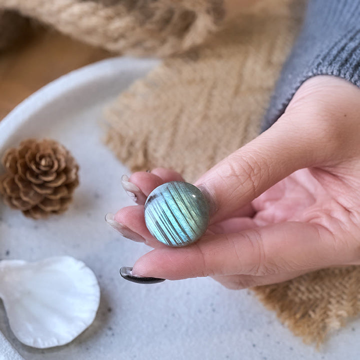 Buddha Stones Figura decorativa curativa de labradorita redonda natural - image 3
