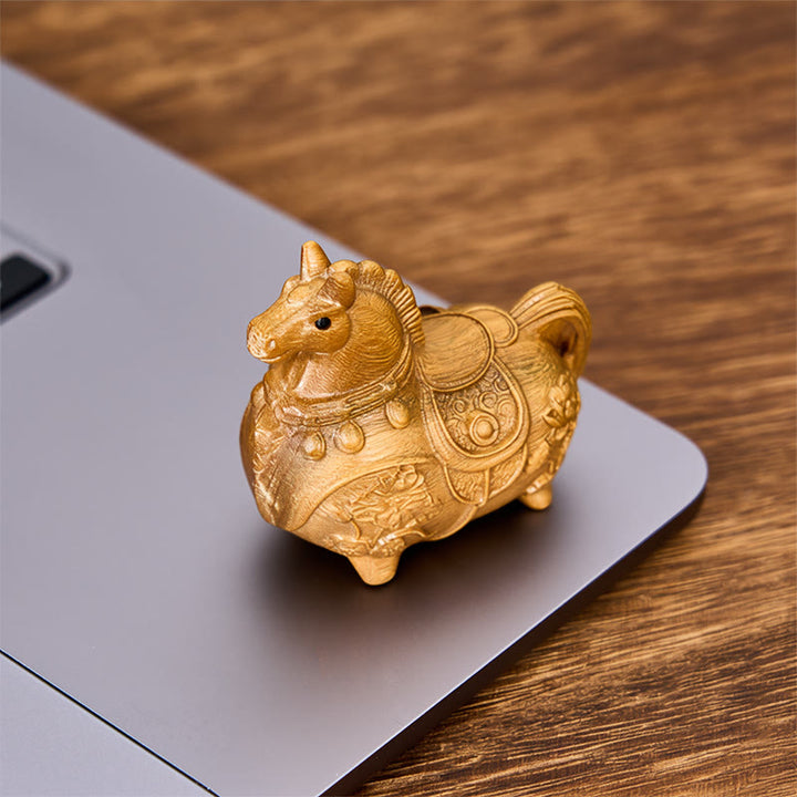 Buddha Stones Mini Año del Caballo Loto Ébano Tilo Madera Sándalo Verde Decoración 5,5*5*3,2cm - image 18