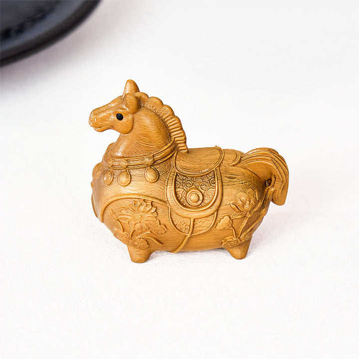 Buddha Stones Mini Año del Caballo Loto Ébano Tilo Madera Sándalo Verde Decoración 5,5*5*3,2cm - image 17