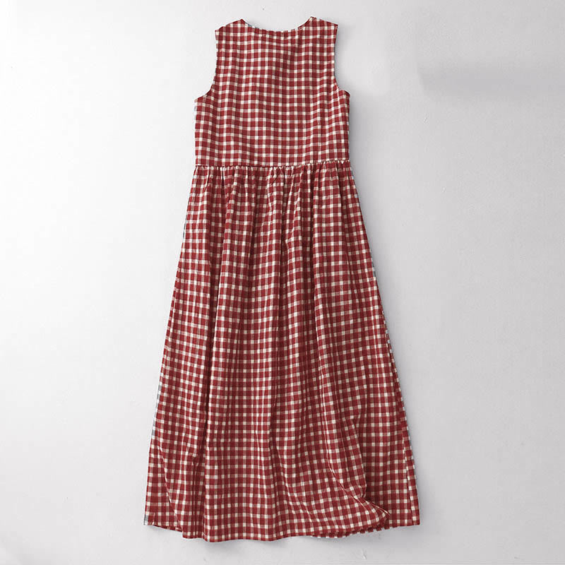 Vestido midi de verano sin mangas con estampado de Buddha Stones, con bolsillos. - image 1