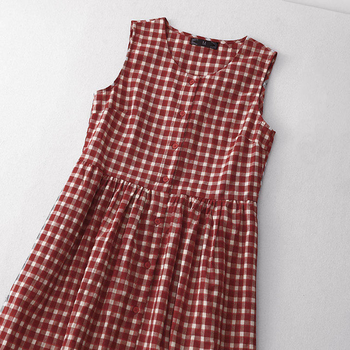 Vestido midi de verano sin mangas con estampado de Buddha Stones, con bolsillos. - image 2