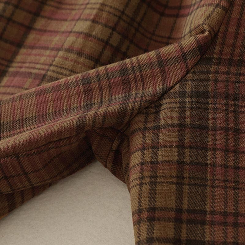 Buddha Stones Pantalones harén de mujer con diseño a cuadros de primavera, de longitud 7-8, con bolsillos - image 3