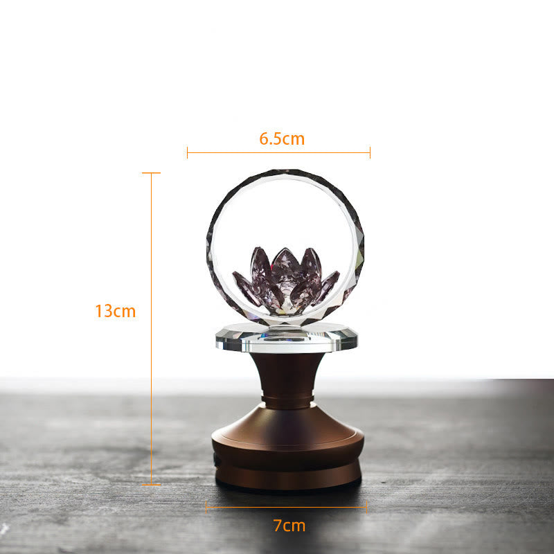Buddha Stones Decoración para el hogar Lotus Copper Brass New Start - Base de aleación de aluminio - 6,5*13*7 cm - Recargable - image 15