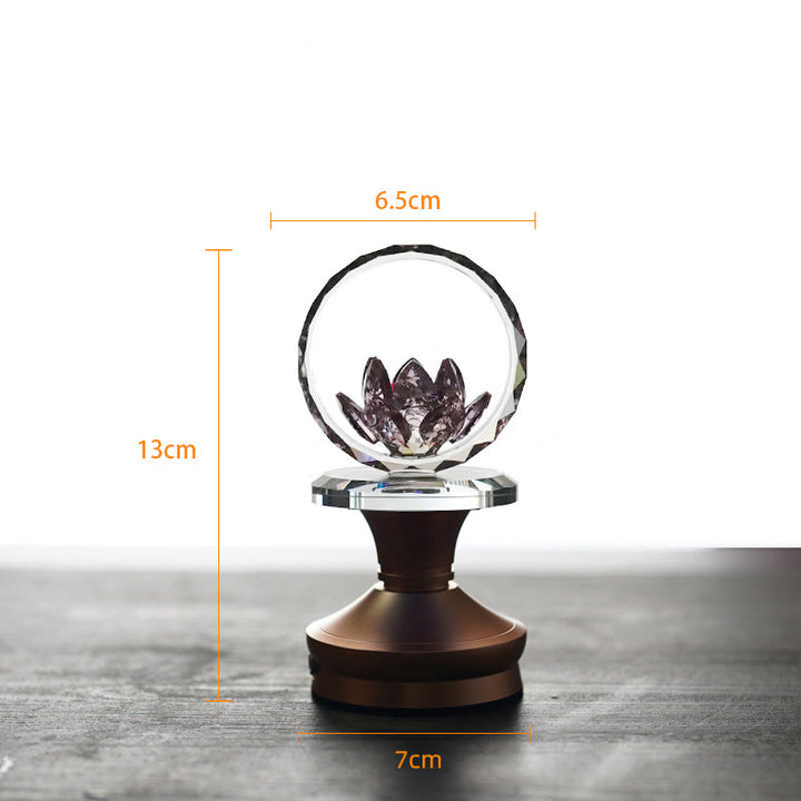 Buddha Stones Decoración para el hogar Lotus Copper Brass New Start - Base de aleación de aluminio - 6,5*13*7 cm - Recargable - image 15