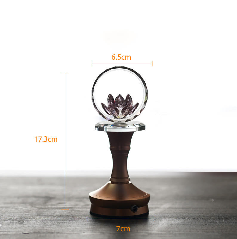 Buddha Stones Decoración para el hogar Lotus Copper Brass New Start - Base de aleación de aluminio - 6,5*17,3*7 cm - Recargable - image 18