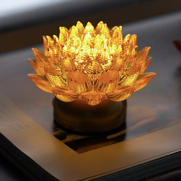 Buddha Stones Lotus Liuli Cristal Cobre Latón Nuevo Comienzo Decoración del Hogar - image 0