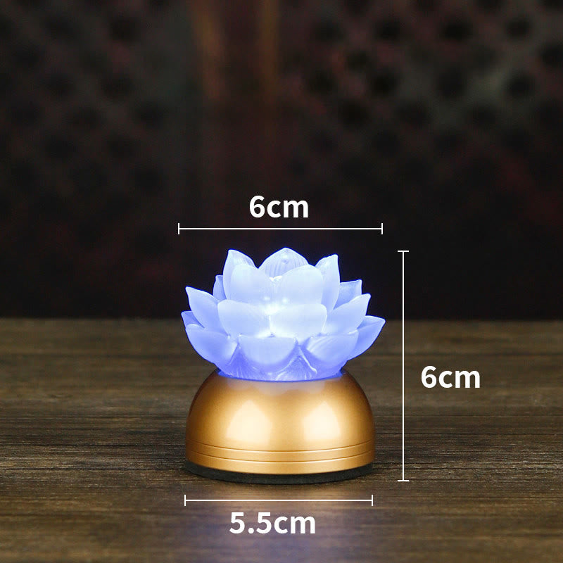 Buddha Stones Decoración para el hogar Lotus Liuli de cristal y cobre: ​​un nuevo comienzo - Cobre Azul Aciano Recargable (6*6*5,5 cm) - image 23