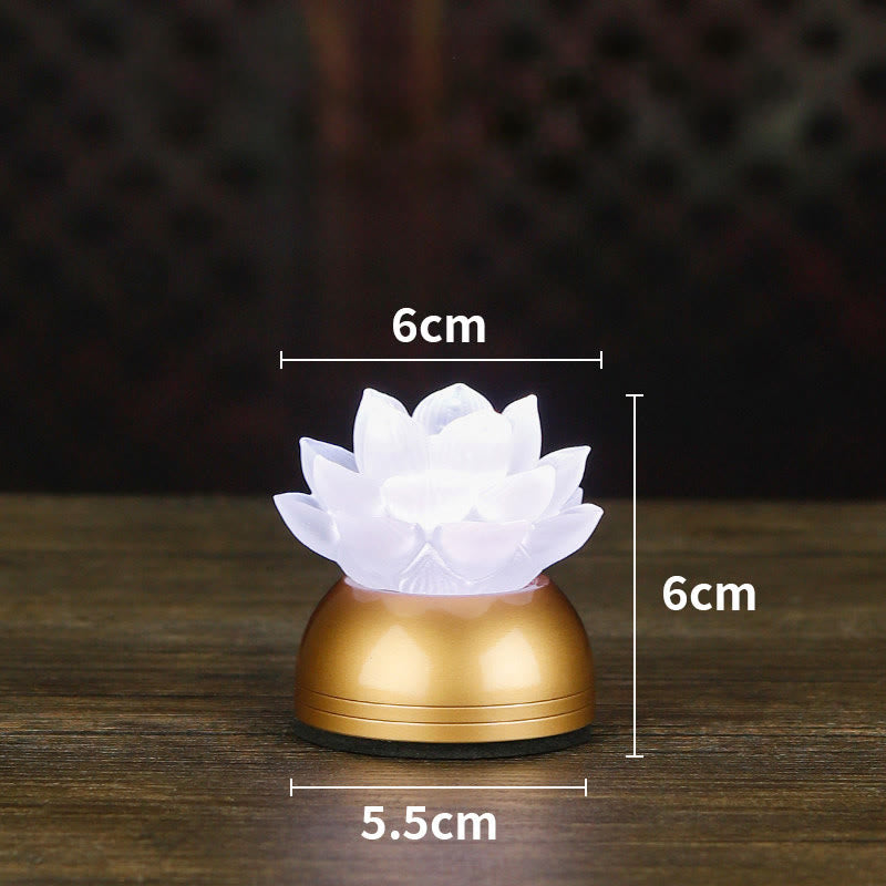 Buddha Stones Decoración para el hogar Lotus Liuli de cristal y cobre: ​​un nuevo comienzo - Cobre blanco recargable (6*6*5,5 cm) - image 24