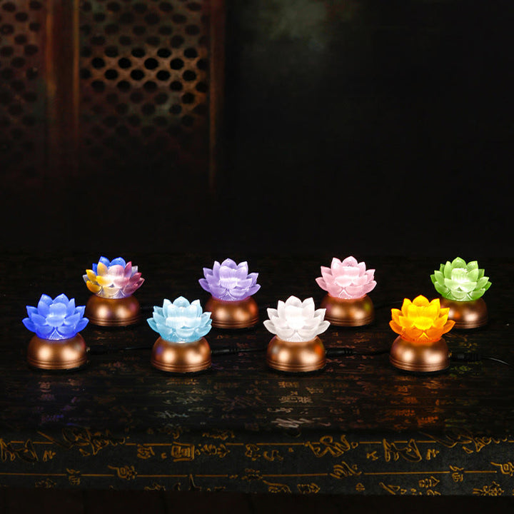 Buddha Stones Decoración para el hogar Lotus Liuli de cristal y cobre: ​​un nuevo comienzo - image 26