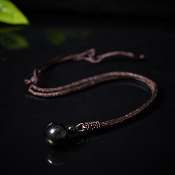 Buddha Stones Collar con colgante positivo de obsidiana de ojo de tigre, plata y oro. - image 11