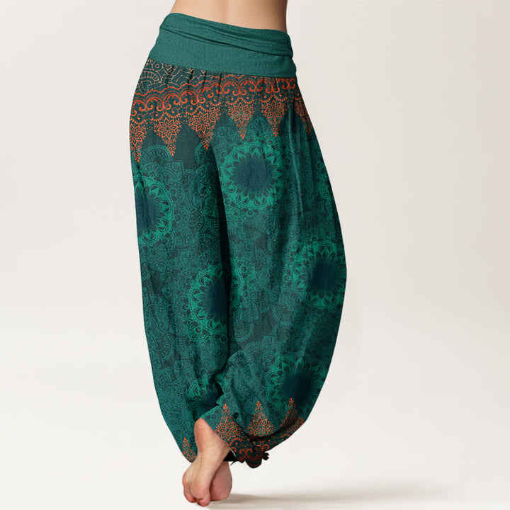 Pantalones Buddha Stones de algodón puro con estampado de mandalas triangulares para mujer, cintura elástica - image 16