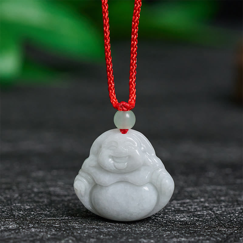 Collar con colgante de prosperidad de Buda sonriente de jade con Buddha Stones - Buda sonriente de jade - image 0