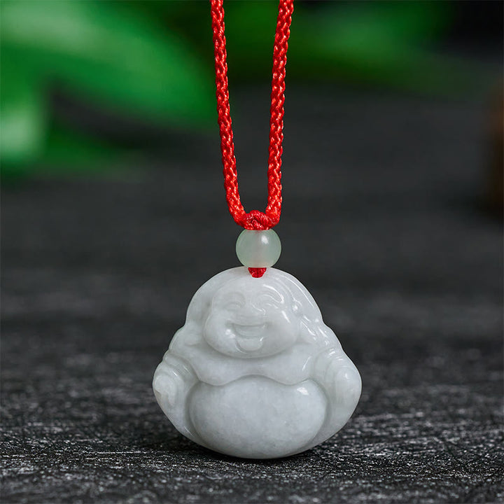 Collar con colgante de prosperidad de Buda sonriente de jade con Buddha Stones - Buda sonriente de jade - image 0
