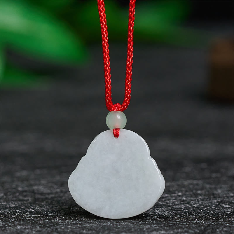 Collar con colgante de prosperidad de Buda sonriente de jade con Buddha Stones - image 3