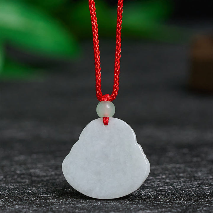 Collar con colgante de prosperidad de Buda sonriente de jade con Buddha Stones - image 3
