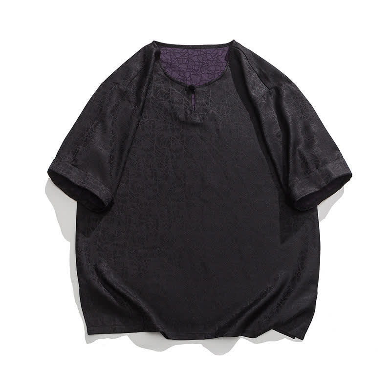 Buddha Stones Camiseta de manga corta para hombre con estampado de nubes auspiciosas y craqueladas retro de verano - Negro - US/UK/AU46, EU56 (5XL) - image 33