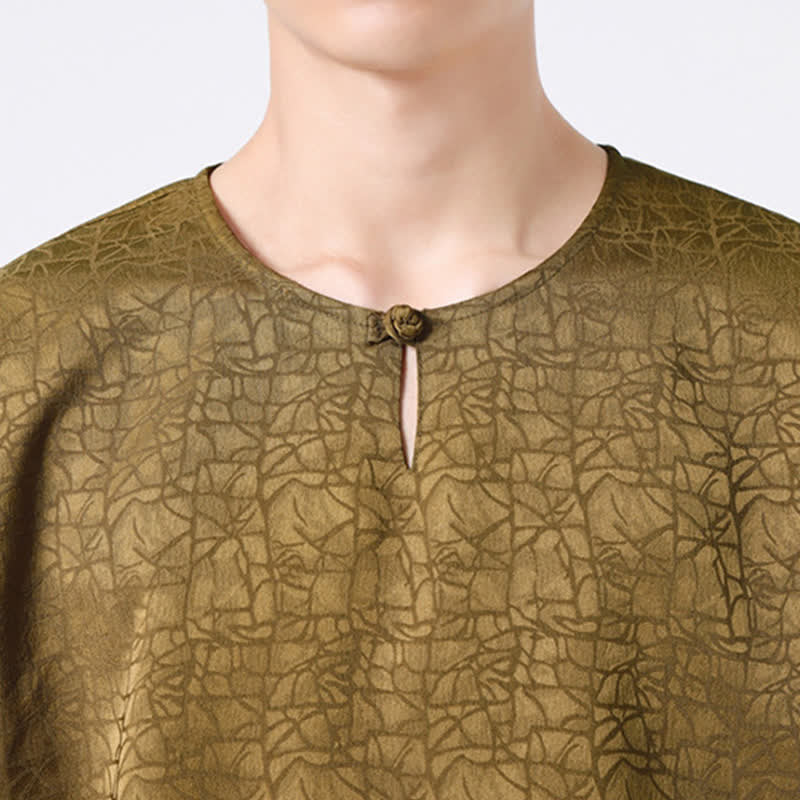 Buddha Stones Camiseta de manga corta para hombre con estampado de nubes auspiciosas y craqueladas retro de verano - image 9