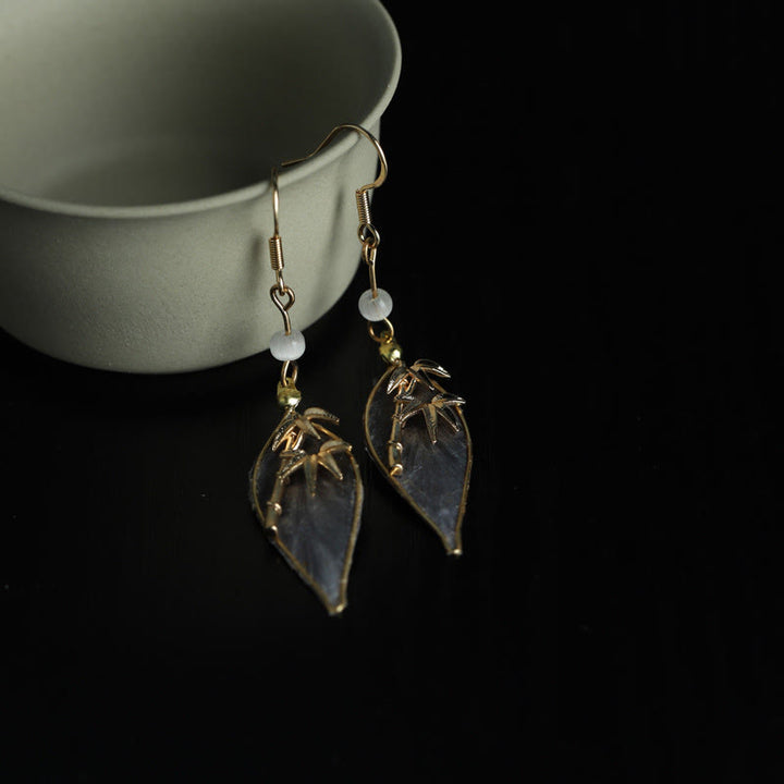 Buddha Stones Pendientes colgantes con diseño de bambú y seda artesanal con gancho de cobre para proteger la suerte. - image 2