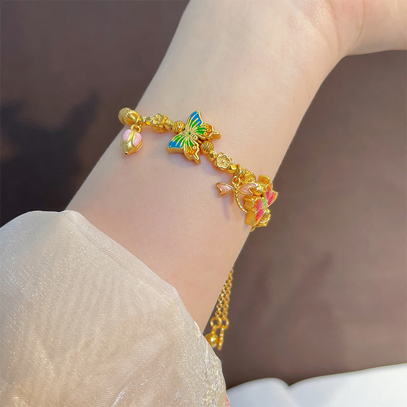 Buddha Stones Pulsera protectora de plata de ley 925 con flor de mariposa - image 3