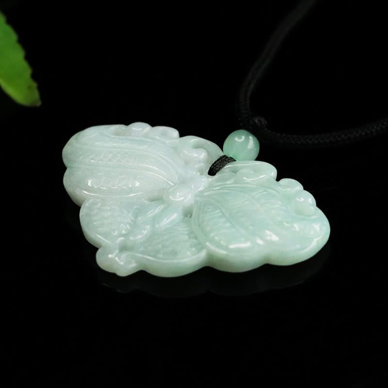 Buddha Stones Colgante de mariposa de jade para la prosperidad - image 2