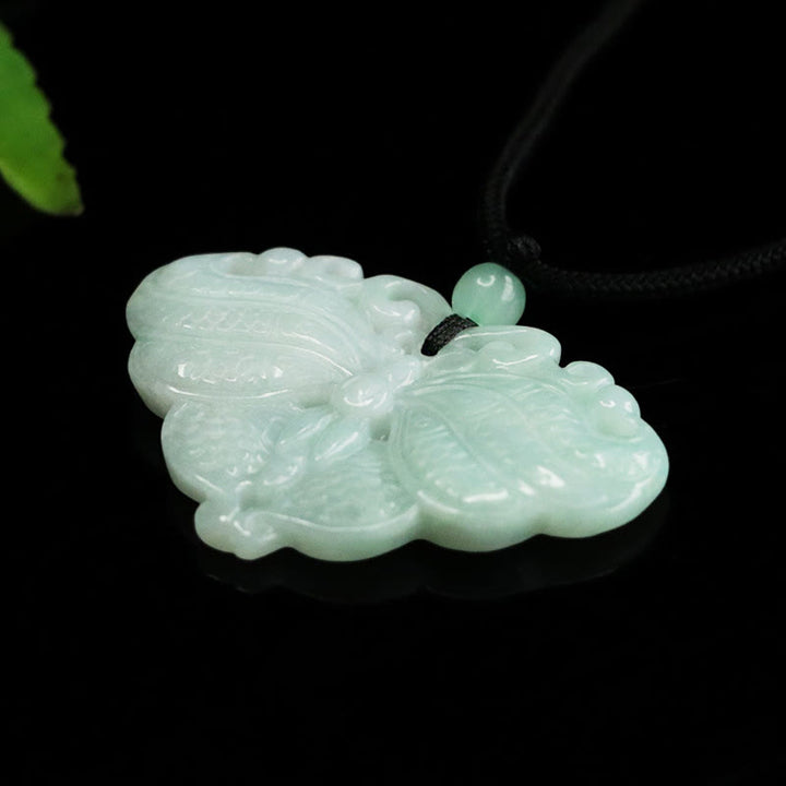 Buddha Stones Colgante de mariposa de jade para la prosperidad - image 2