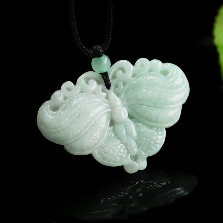 Buddha Stones Colgante de mariposa de jade para la prosperidad - image 7