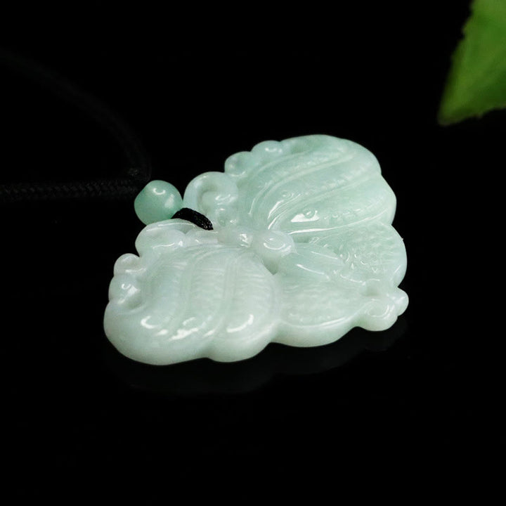Buddha Stones Colgante de mariposa de jade para la prosperidad - image 4