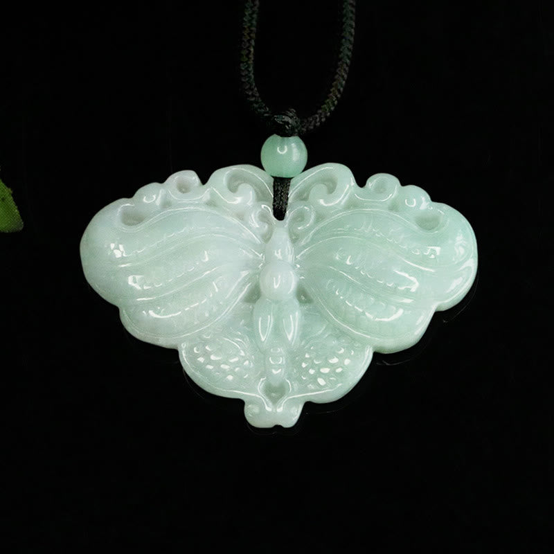Buddha Stones Colgante de mariposa de jade para la prosperidad - image 8