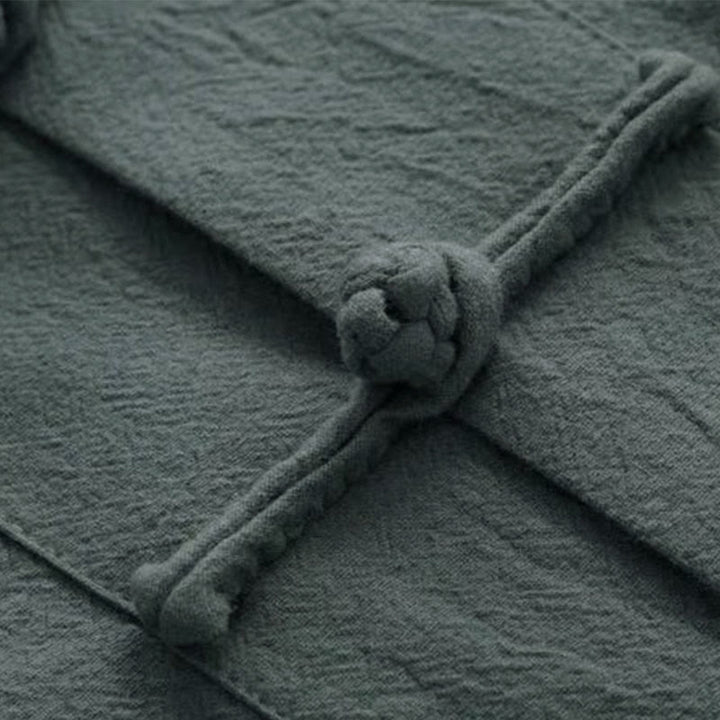 Conjunto de 2 piezas de traje Tang con Buddha Stones , uniforme tradicional con botones de rana, camisa de manga larga y pantalones para hombre - image 8