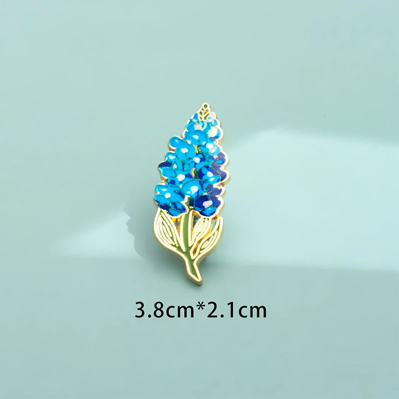 Buddha Stones Broche pequeño de cobre con forma de nomeolvides, amapola, lirio de los valles, hortensia y altramuz - image 21