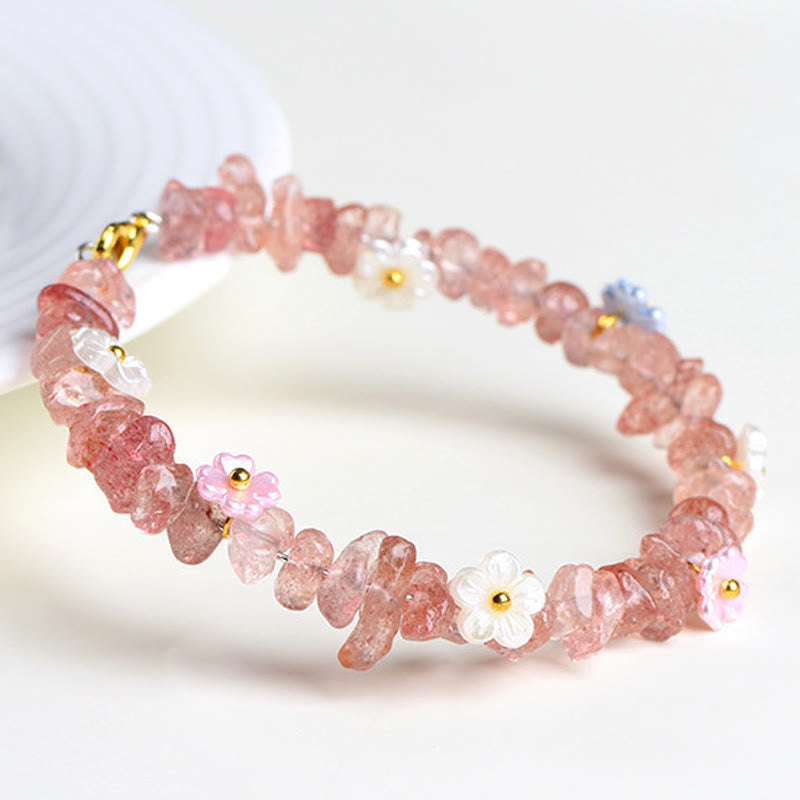 Buddha Stones Pulsera Serenity con aguamarina natural, peridoto, cuarzo fresa y varios cristales. - image 36