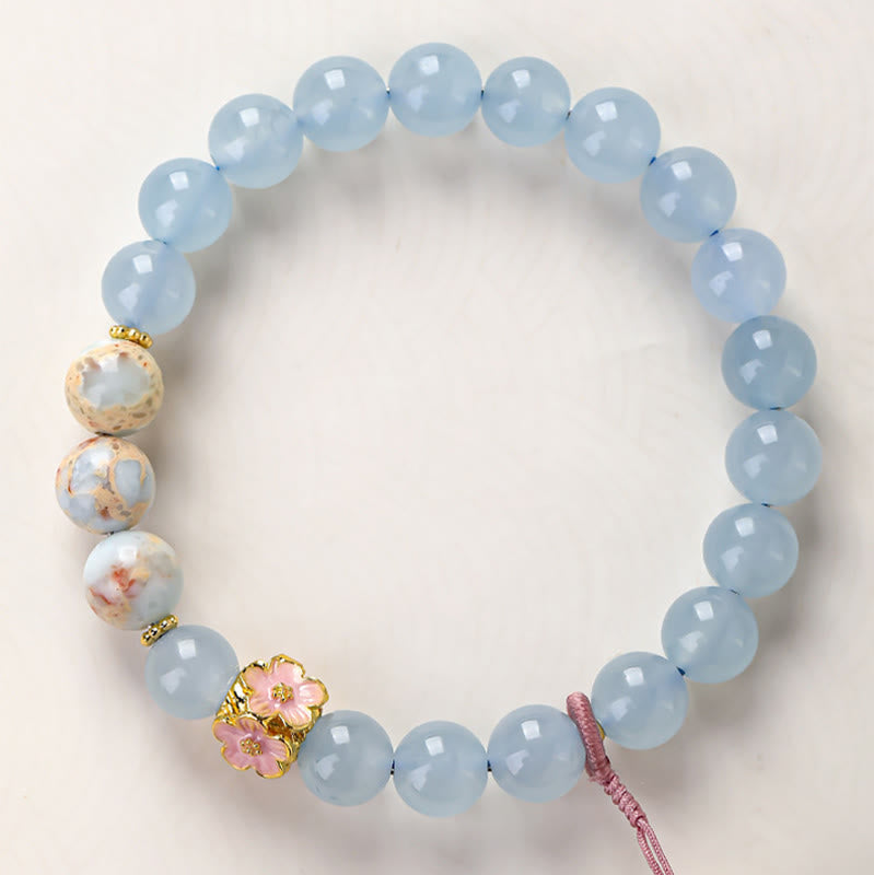 Buddha Stones Pulsera curativa con forma de pata de gato y calcedonia azul Fu - image 2