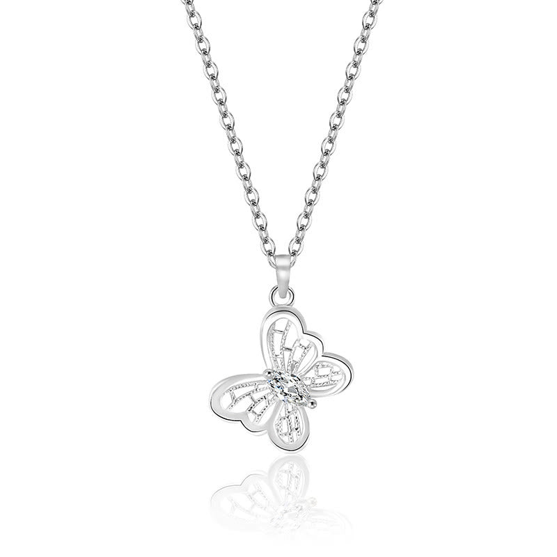 Buddha Stones Colgante de mariposa de plata de ley 999 para collar protector - image 4