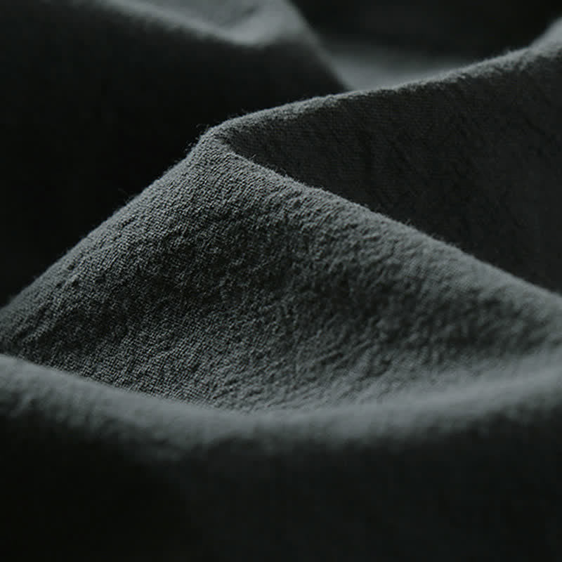 Buddha Stones Kimono de algodón y lino sin mangas para hombre, de color liso y diseño abierto, ideal para primavera. - image 4