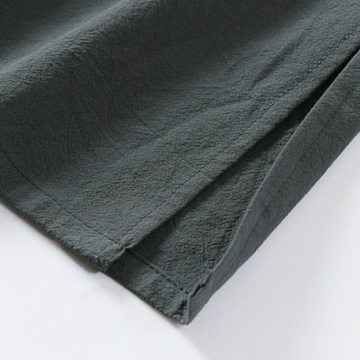 Buddha Stones Kimono de algodón y lino sin mangas para hombre, de color liso y diseño abierto, ideal para primavera. - image 7