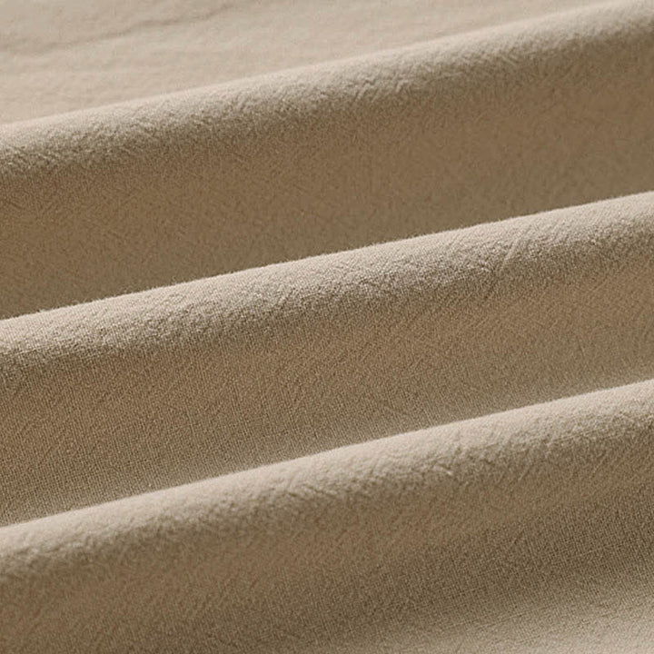 Buddha Stones Pantalones capri de algodón y lino para hombre, de pierna ancha, con bolsillos, bordados y largos, ideales para el verano. - image 10