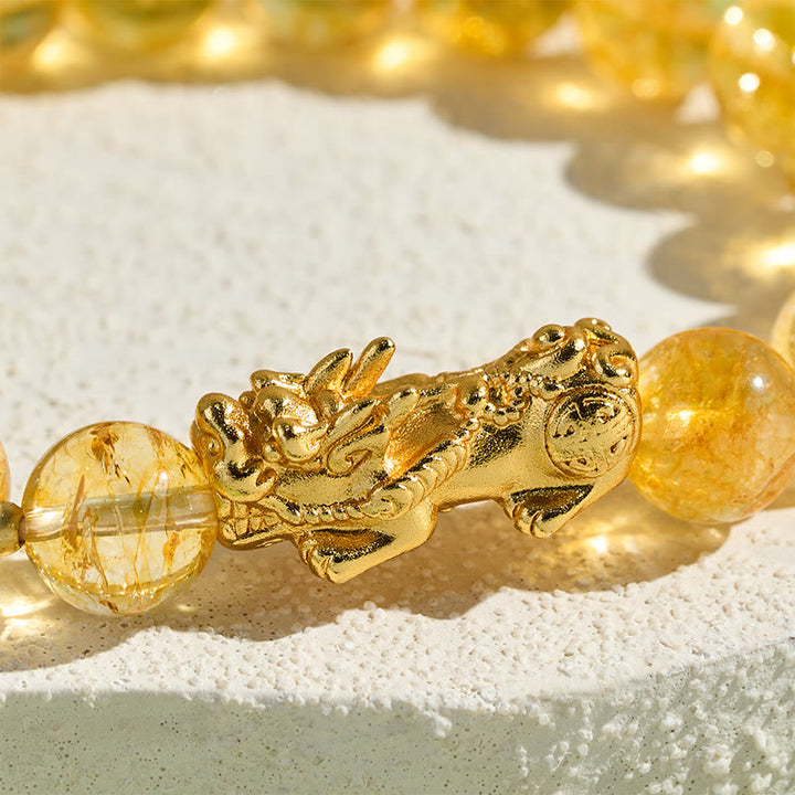 Buddha Stones Pulsera de citrino natural PiXiu para la prosperidad - image 5