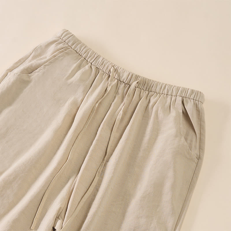 Buddha Stones Pantalones de mujer de pierna ancha con bolsillos y diseño sencillo con cordón ajustable. - image 15