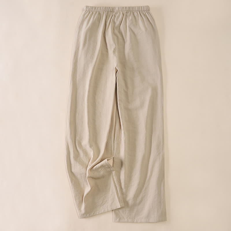 Buddha Stones Pantalones de mujer de pierna ancha con bolsillos y diseño sencillo con cordón ajustable. - image 14