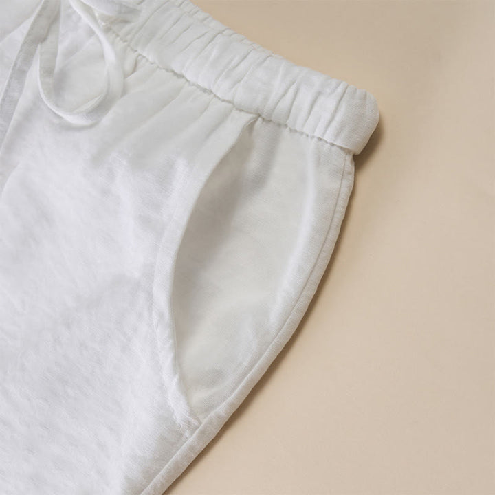 Buddha Stones Pantalones de mujer de pierna ancha con bolsillos y diseño sencillo con cordón ajustable. - image 21