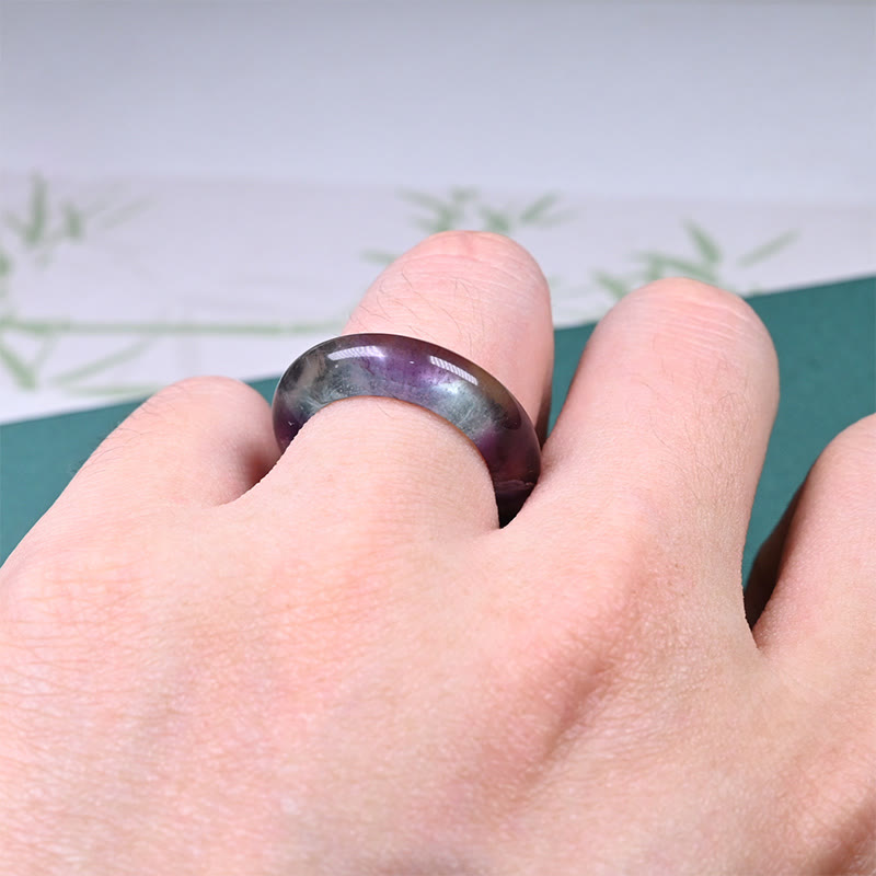Anillo de protección de fluorita natural con Buddha Stones - image 5