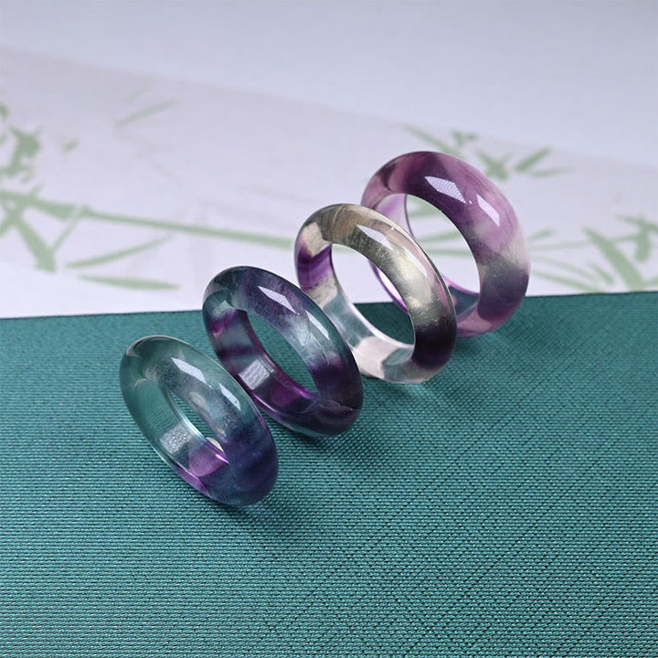 Anillo de protección de fluorita natural con Buddha Stones - image 0