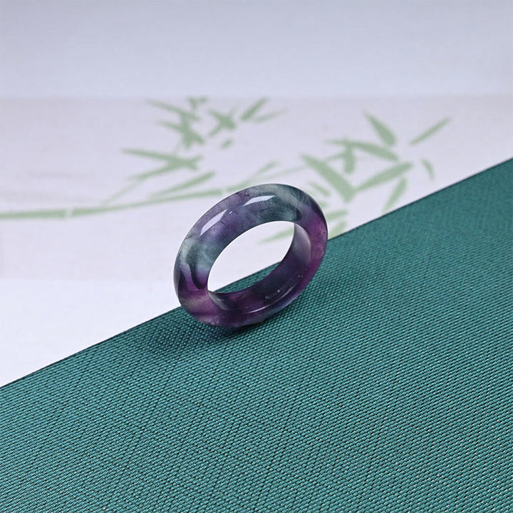 Anillo de protección de fluorita natural con Buddha Stones - Fluorita - 20 mm - image 1