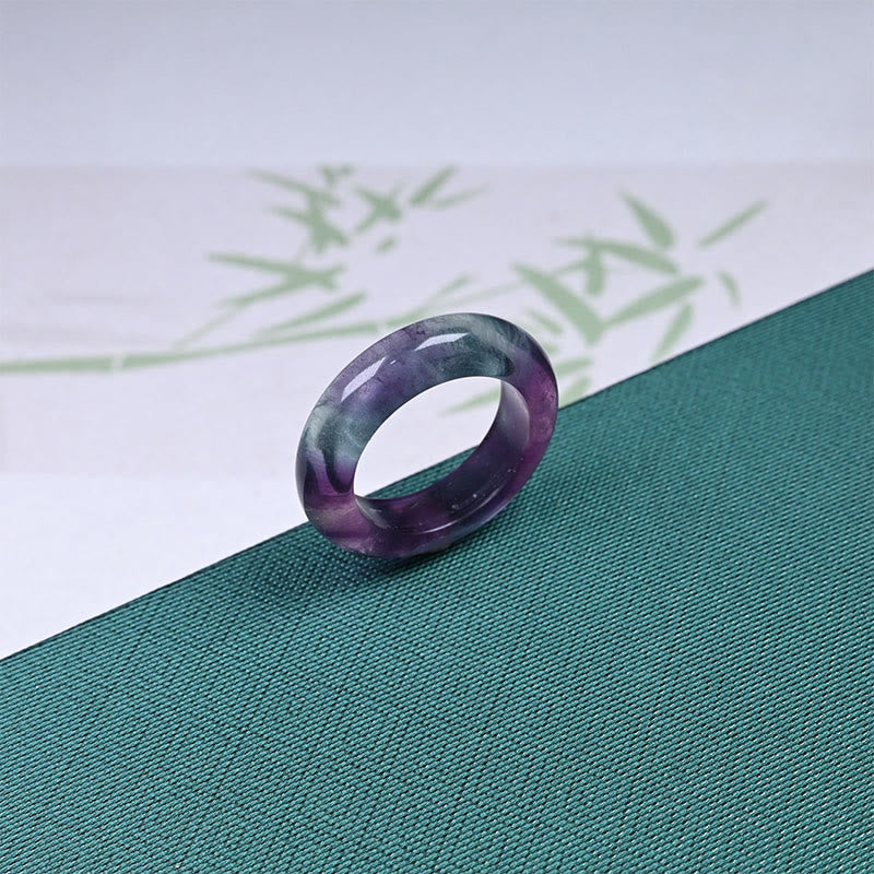 Anillo de protección de fluorita natural con Buddha Stones - Fluorita - 20 mm - image 1