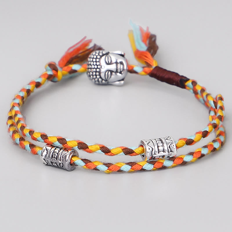 Pulsera de hilo Serenity con cabeza de Buddha Stones - Azul claro - image 6